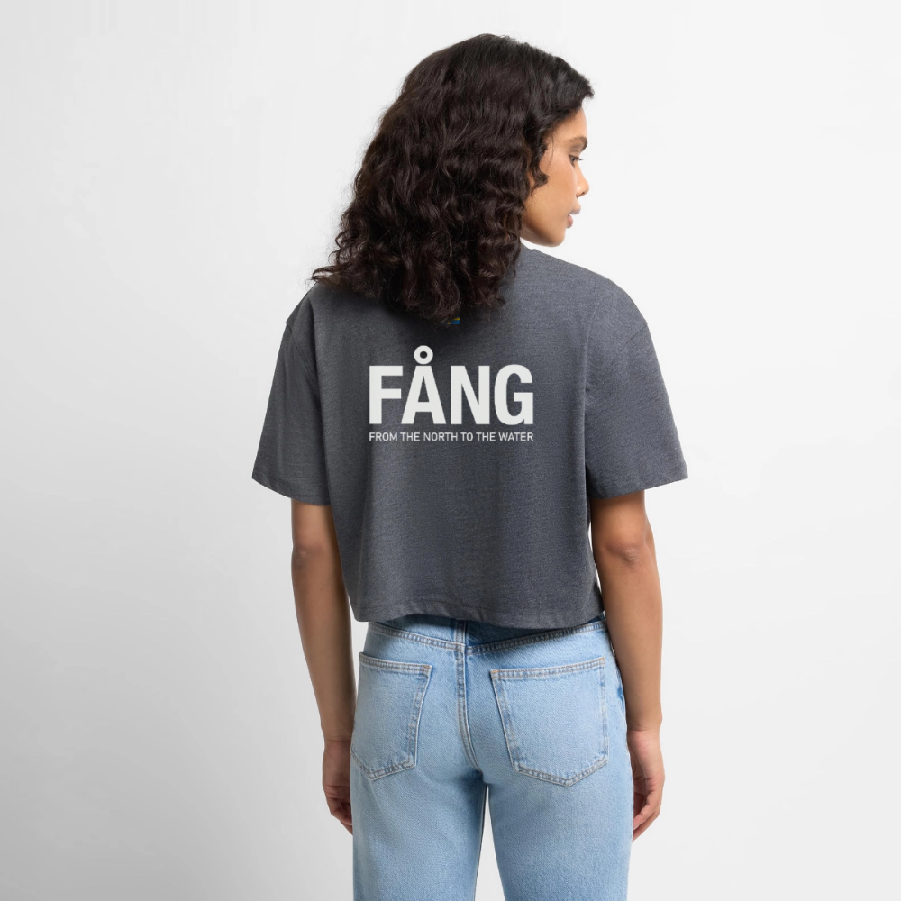 Women’s Premium Oversized Organic Cropped T-Shirt - heather anthracite