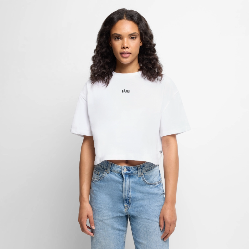 Women’s Premium Oversized Organic Cropped T-Shirt - white